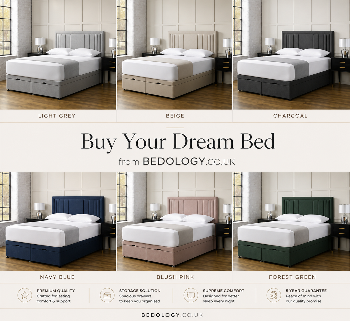Miami Ottoman Divan Bed Set