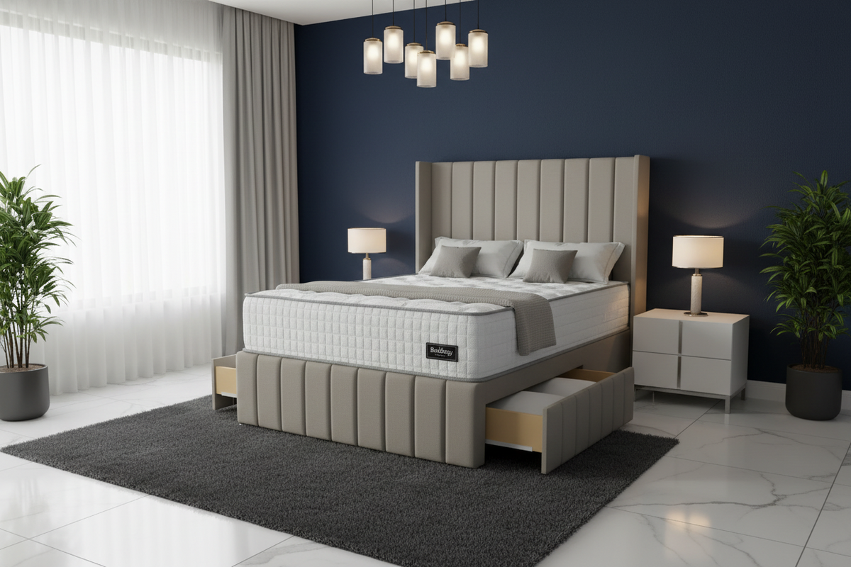 Isla Wingback Divan Bed – Seal Grey Naples