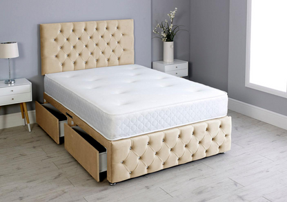 The Kensington Chesterfield Divan Bed – Cream Naples